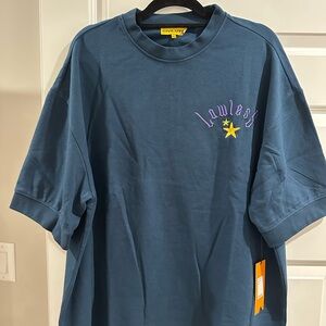 Civilization’s LAWLESS Teal Tee with Purple Logo, Size XL, (NEW)